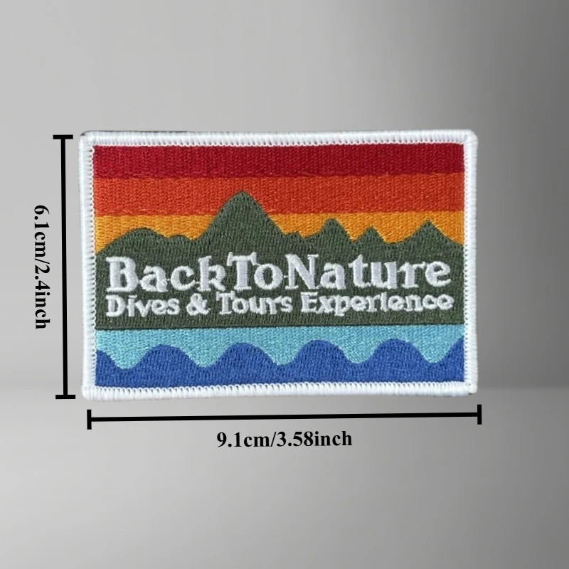 Parche Bordado 'Regreso a la Naturaleza' para Ropa con Velcro, Insignias Tácticas de Moral, Parches, Pegatinas para Mochilas - imagen 4