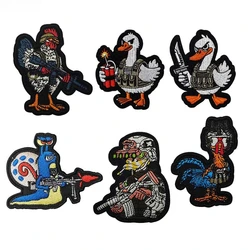 Parche táctico bordado gallo y pato con velcro para chaleco