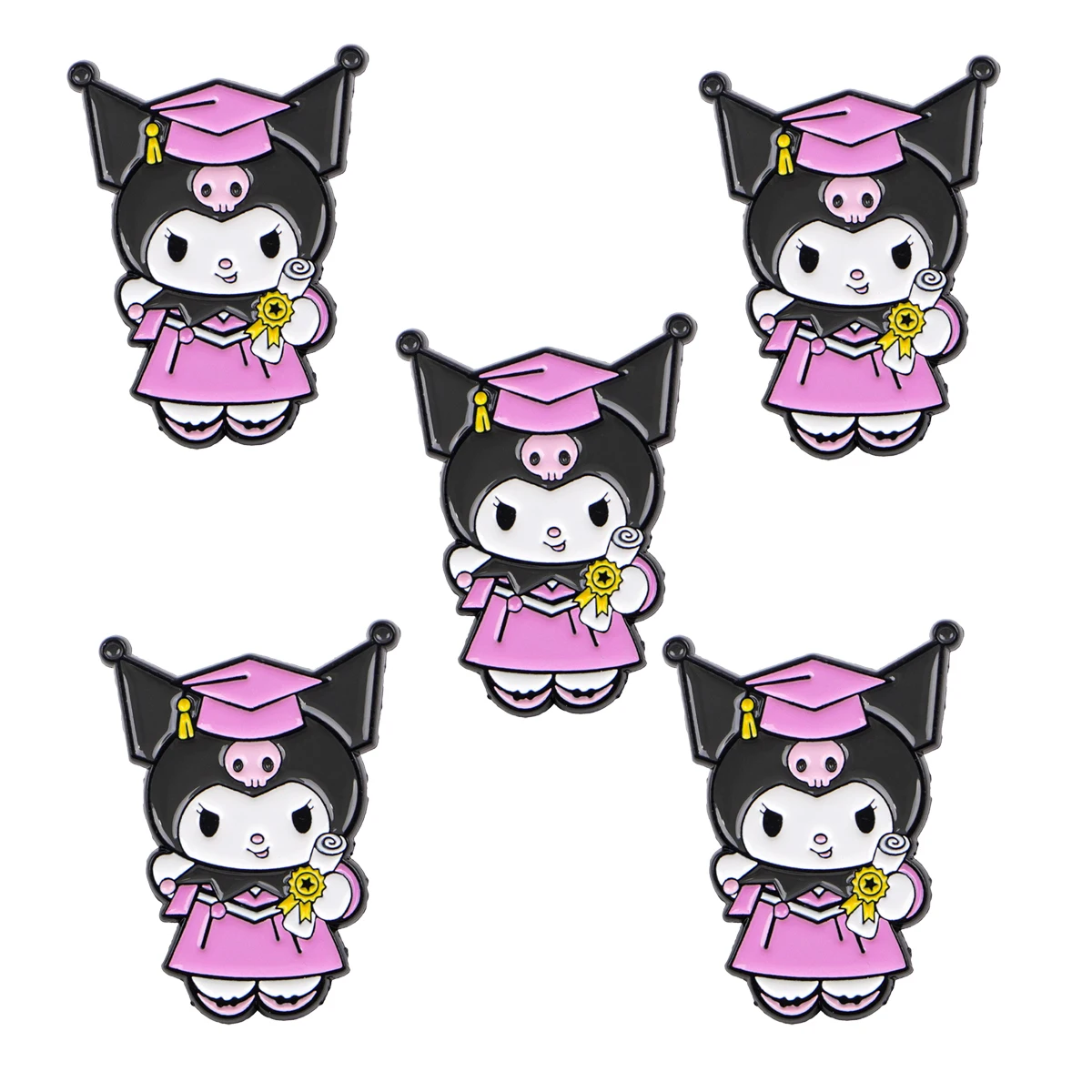 Pin esmaltado de dibujos animados para niñas, Pin de solapa, conjunto de broche de Anime Kawaii, decoración de ropa, alfileres de Metal, mochila, sombrero, insignia, accesorios, 5 uds. - imagen 5