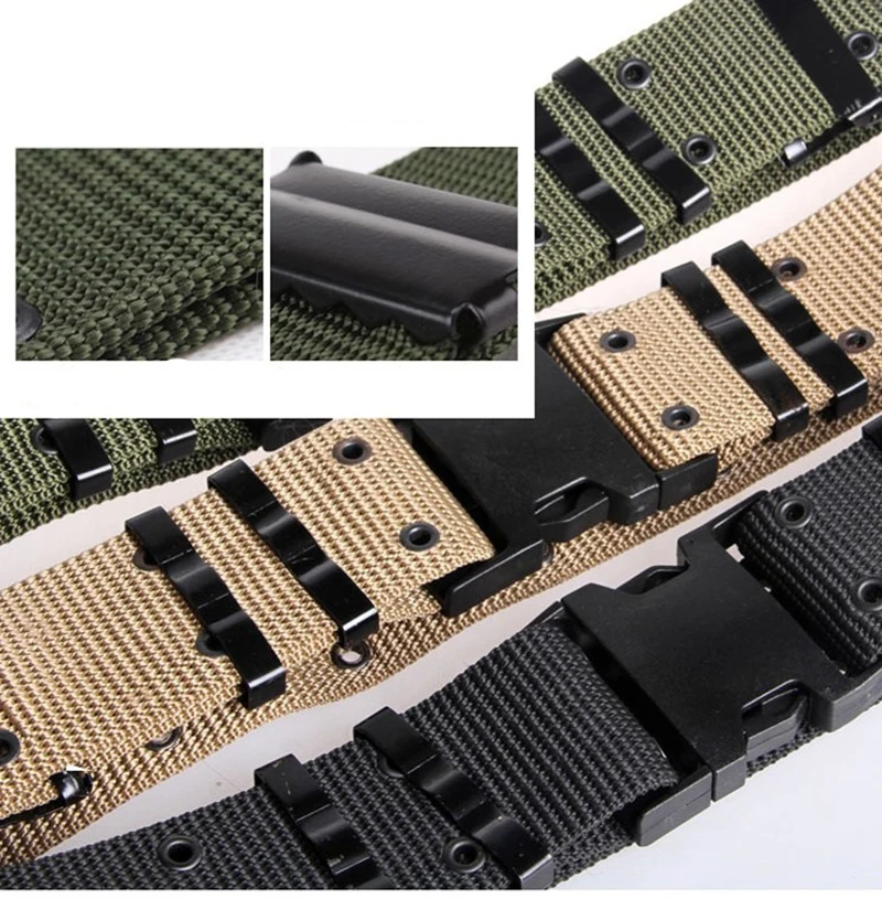 Nuevo cinturón táctico S de 125cm, cinturones para pantalones, accesorios ajustables, supervivencia al aire libre, entrenamiento de lona, caza, Camping, cinturón deportivo - imagen 3