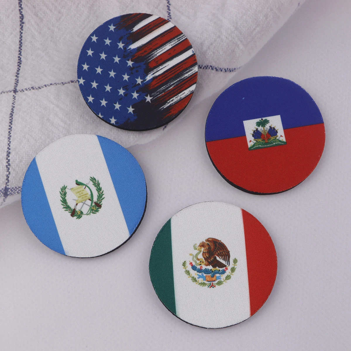 Posavasos con banderas nacionales para coche, posavasos con bandera de España y México, tapete antideslizante para taza de agua, accesorios de Interior de coche, 2 uds. - imagen 3