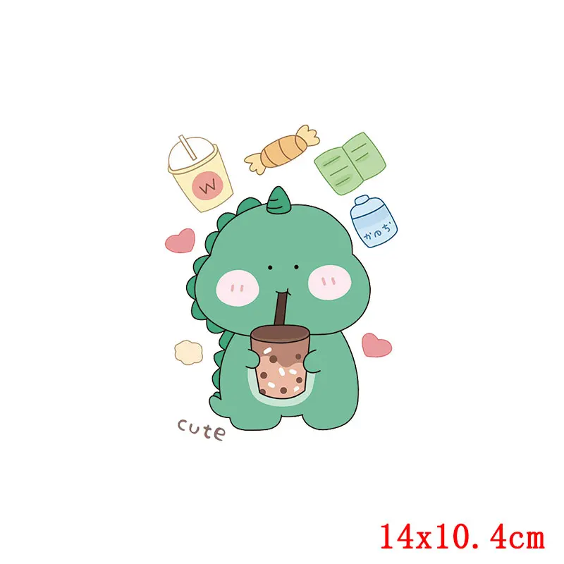 Parche térmico de animales bonitos para ropa, parches de dinosaurio de dibujos animados para camiseta, transferencia de hierro para ropa, apliques térmicos - imagen 5