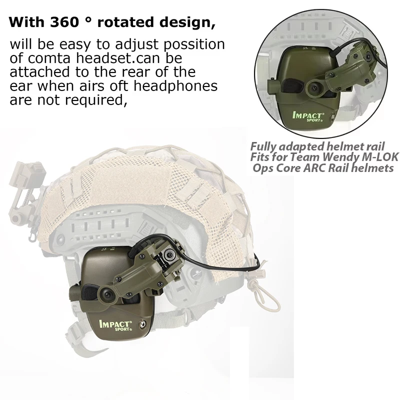 Auriculares electrónicos de tiro para deporte de impacto, cascos tácticos de protección auditiva con reducción de ruido para caza - imagen 4