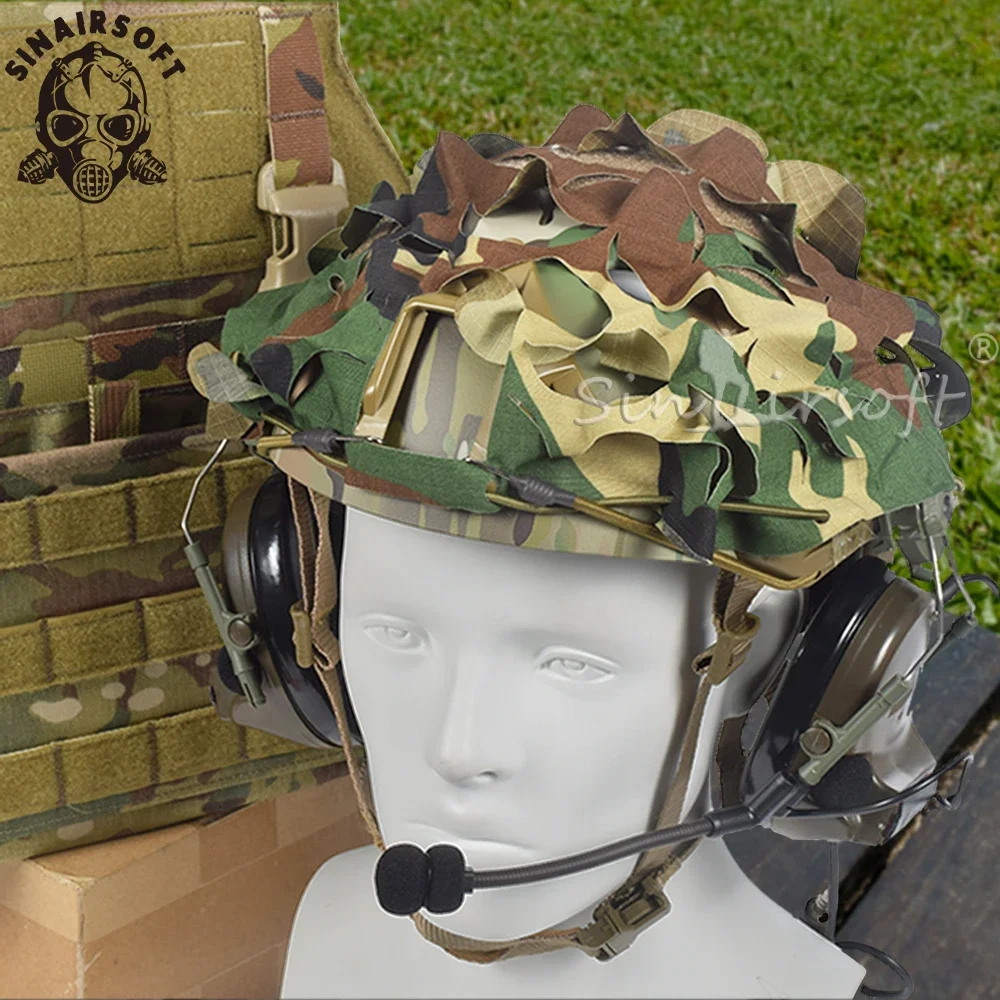 Red de camuflaje táctica 3D, cubierta para casco Airsoft, corte láser, casco con cordón de nailon, Scrim CS, juego de guerra, Paintball, paracaidista, caza - imagen 5