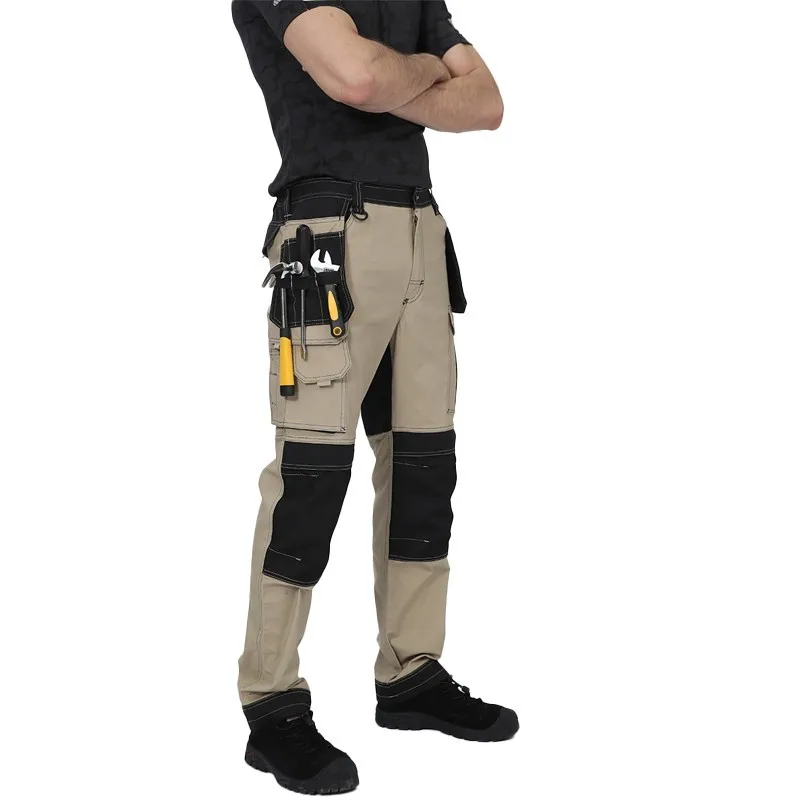 Pantalones Cargo Overol para Hombre, ropa de trabajo con múltiples bolsillos para senderismo al aire libre, pantalones para correr, pantalones de trabajo para Hombre con rodilleras - imagen 4
