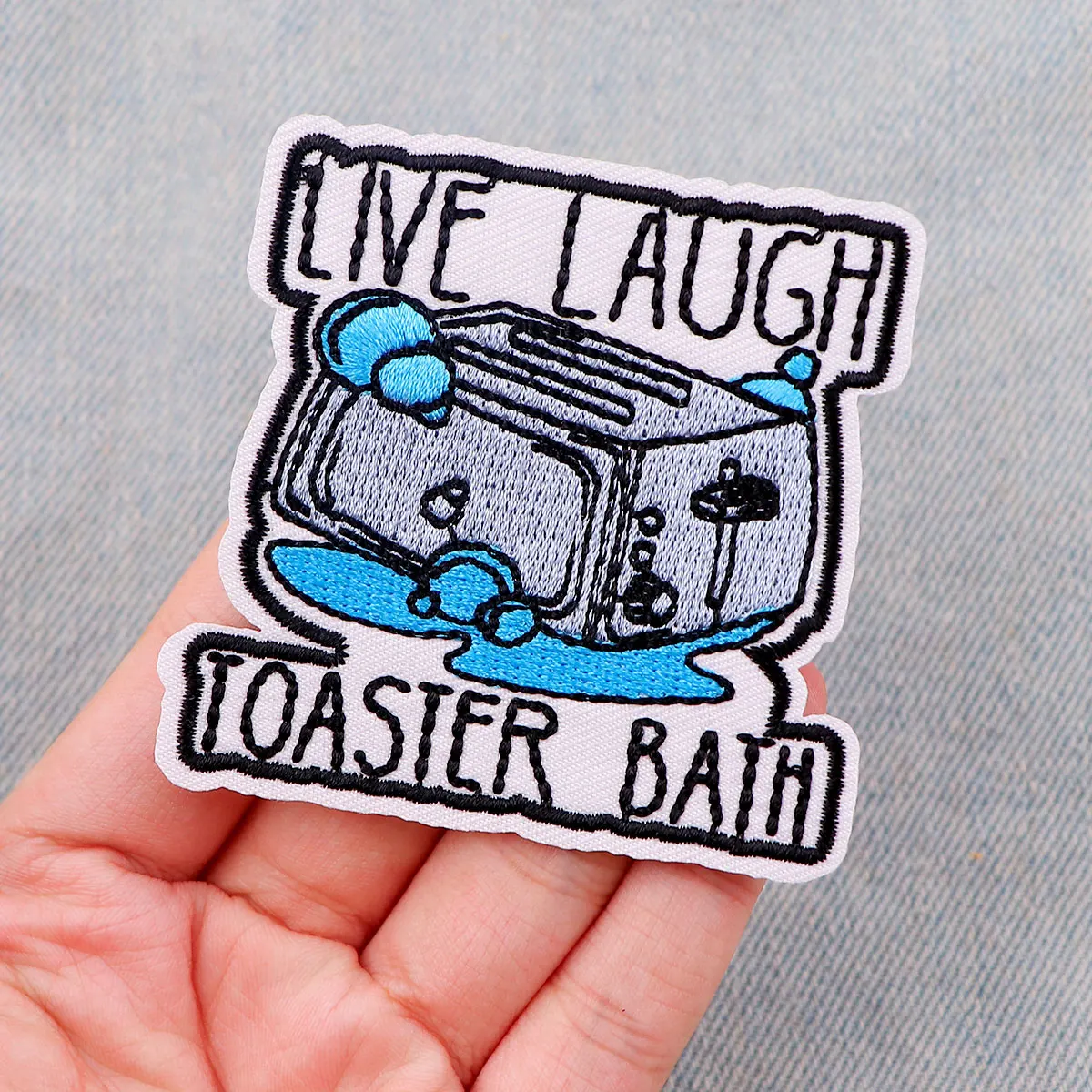 Parche de ganso Silly, bordado de gato lindo, letras, parches termoadhesivos para ropa, insignia de costura DIY - imagen 4