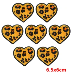 Parche termoadhesivo bordado leopardo estrella corazón para ropa