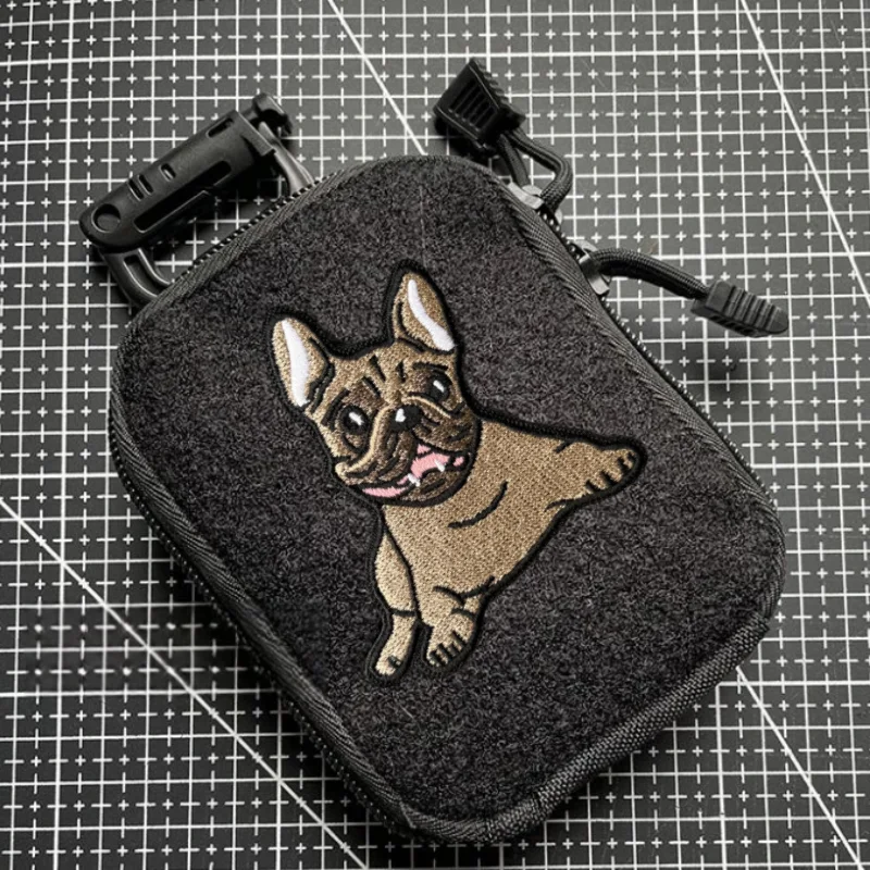 Parche táctico bordado Bulldog – Insignia moral militar con velcro - imagen 3