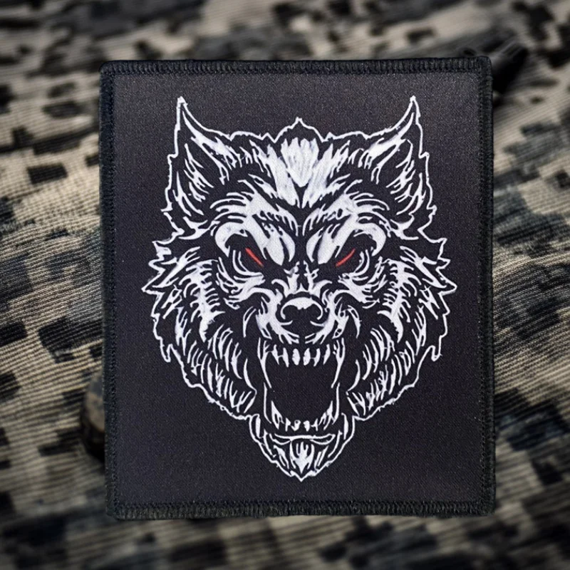 Parche táctico de lobo, insignia de moral militar, gancho y bucle estampado, mochila, ropa, accesorios decorativos, pegatina, brazalete - imagen 2