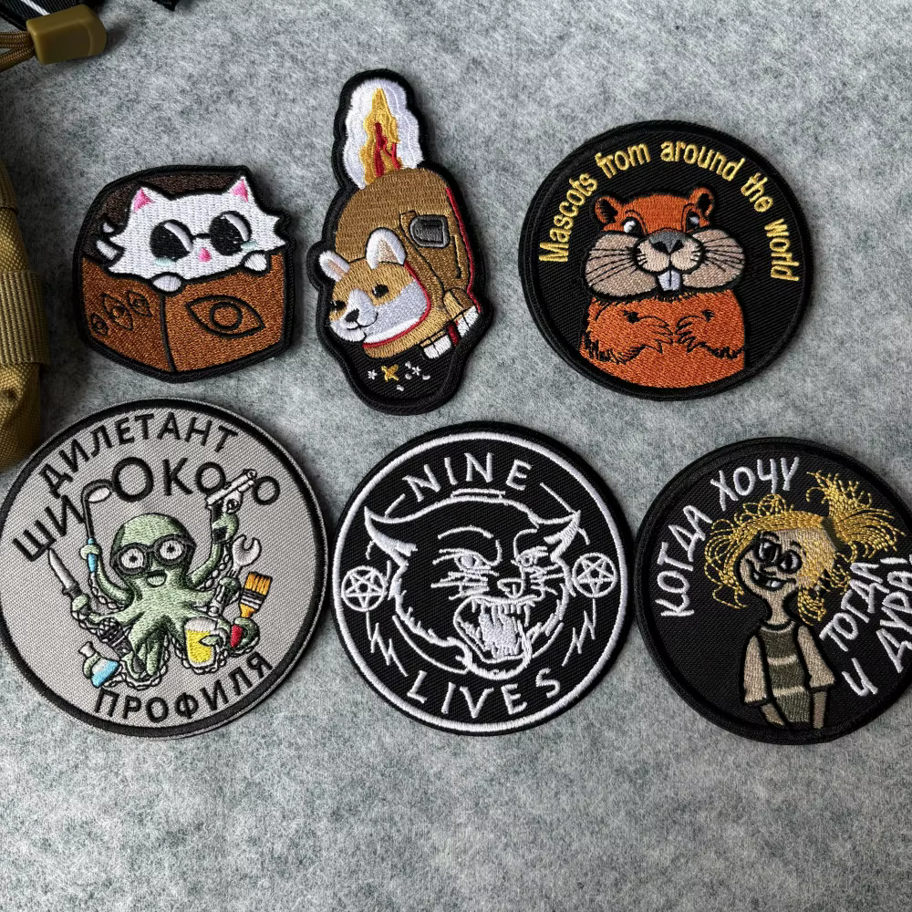 Parche moral táctico bordado con velcro – Diseño animal