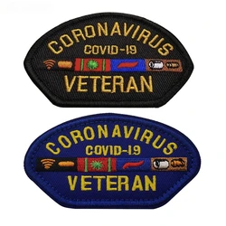 Virus Experts Coronavirus VETERAN Covid-19 parches bordados pegatina mágica mochila táctica insignia de moral gancho y bucle