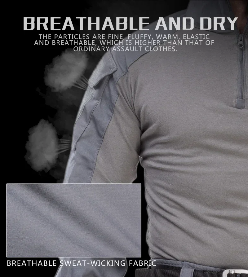 Camisas tácticas de uniforme de combate para hombres, camisas de senderismo de camuflaje G3, ropa de caza resistente al desgaste, pantalones de carga de Camping, elasticidad - imagen 3