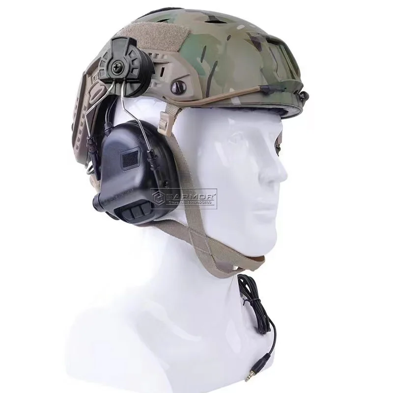 Earmor-auriculares tácticos M31H Airsoft, cascos de caza, cascos militares, orejeras, Riel de arco rápido - imagen 5