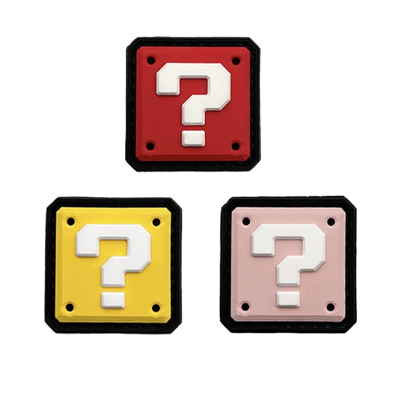 marca de preguntas? Parche de gancho y bucle de PVC, insignia moral al aire libre, insignias tácticas noctilucentes, parches de accesorios de ropa de juego - imagen 2