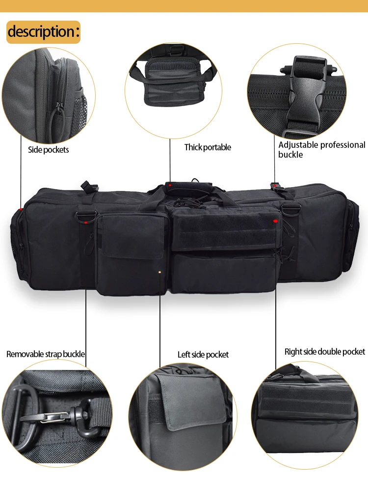 Bolsa de nailon M249 para pistola táctica militar, bolso de hombro grande para pistola 1000D para exteriores, bolsa para Rifle de tiro pesado para caza - imagen 4