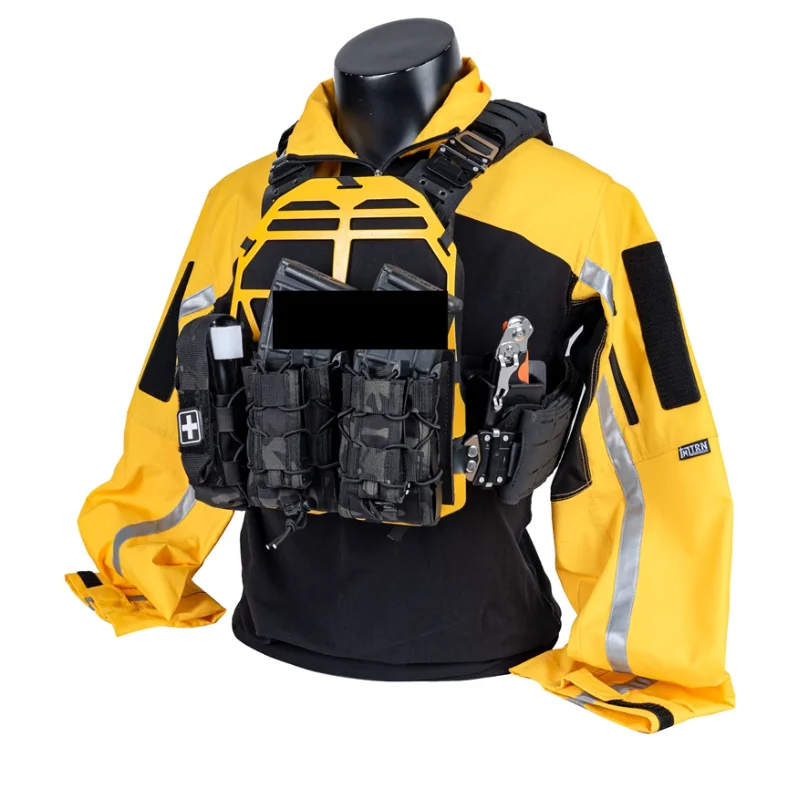 Uniforme de combate con tira reflectante, camiseta para deportes al aire libre, amarillo anaranjado - imagen 4