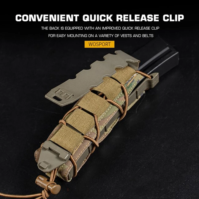 Bolsa táctica Modular MOLLE MP5 MP7 para cargador, bolsa de transporte magnética abierta para pistola militar de caza Airsoft de 9mm .45 cargadores largos - imagen 5