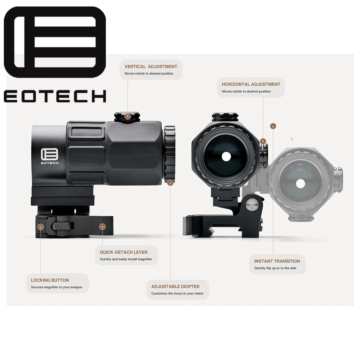 EOTech G33 mira holográfica punto rojo/verde con riel QD Picatinny - imagen 3