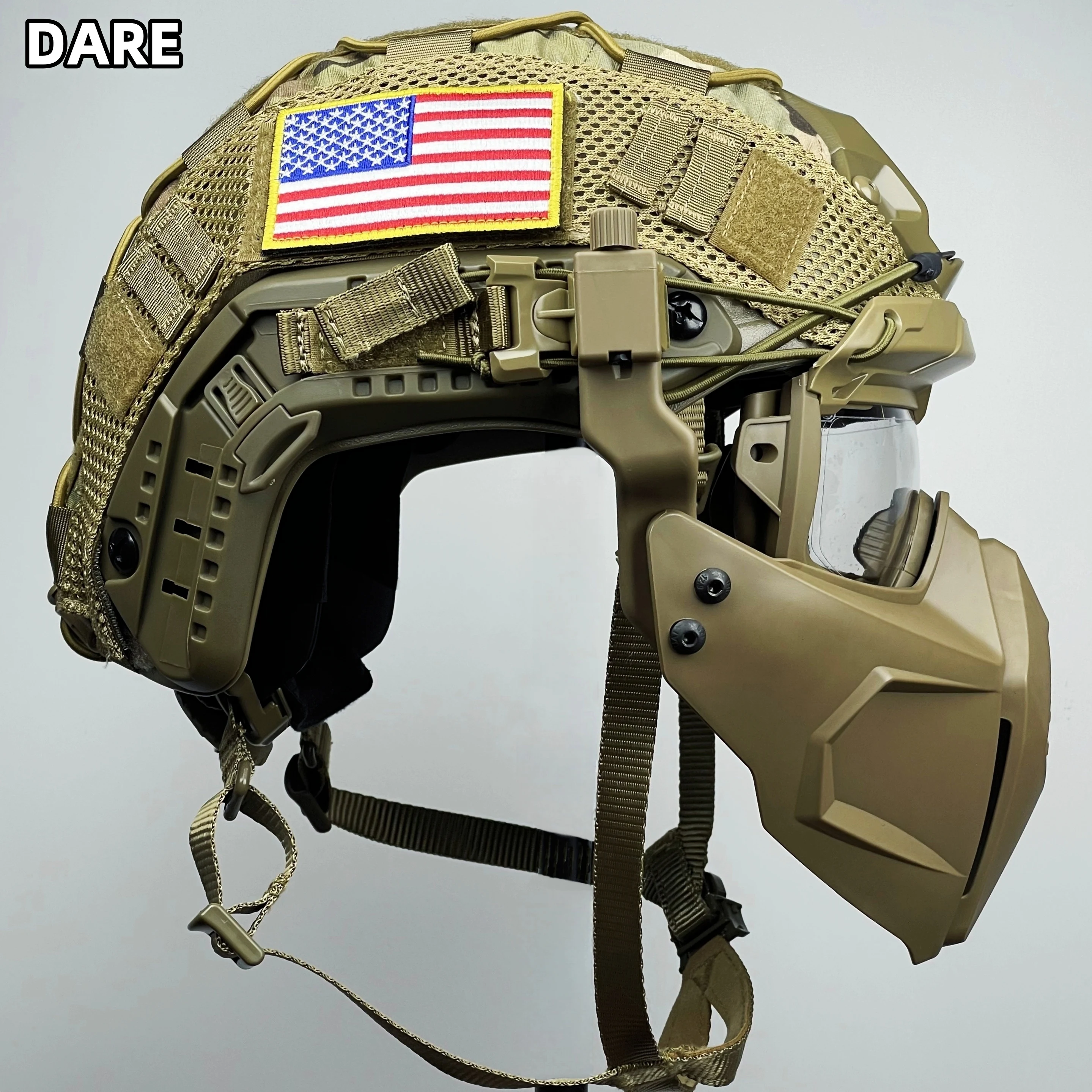 Conjunto completo de casco táctico FAST RG, equipo de protección de combate en forma de hombre verde pequeño, equipo cos - imagen 2