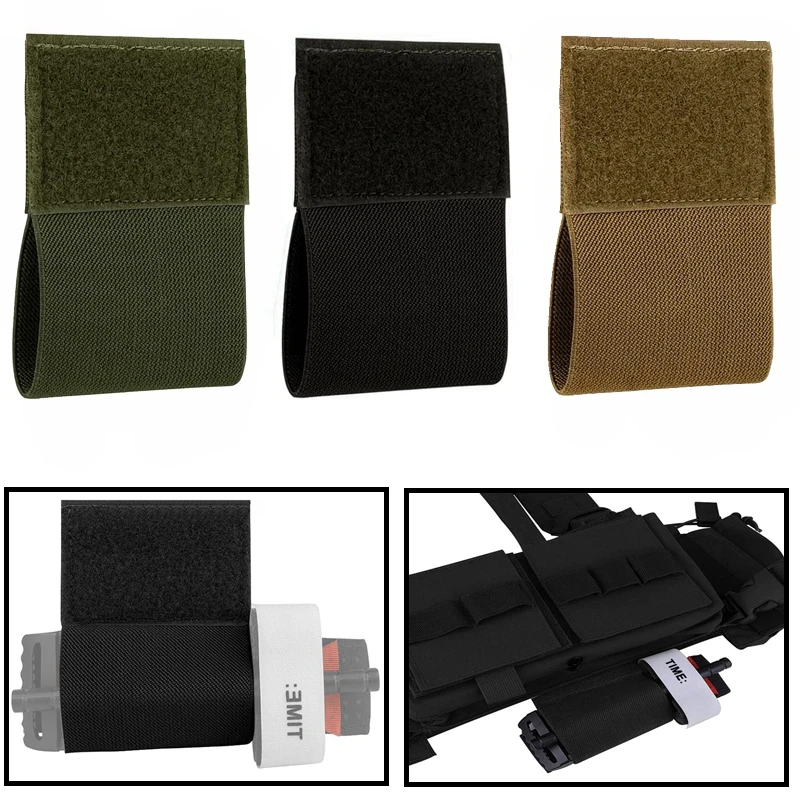Soporte de torniquete elástico con gancho y bucle, bolsa EDC para exteriores, portador de placa, aparejo para el pecho, chaleco, cinturón, soporte de almacenamiento EMT, 2 uds. - imagen 3