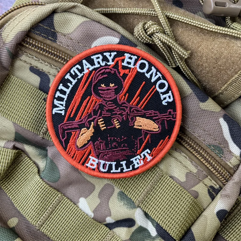 Parche impreso de soldado militar para ropa, insignia de moral, parches tácticos con gancho, accesorios para mochila, pegatinas - imagen 2