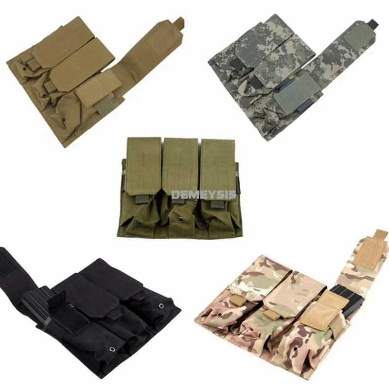 Bolsas tácticas MOLLE Triple para revistas, bolsa doble Triple para tiro, caza, juego de guerra, bolsa Mag de Paintball para M4 AR15 Ak47 - imagen 2