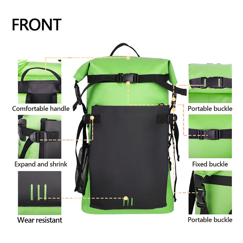 Bolsa seca impermeable de 30L, mochila de almacenamiento, saco de natación, Rafting, Kayak, río, Trekking, navegación, canoa, bolsa de barco X498A - imagen 5
