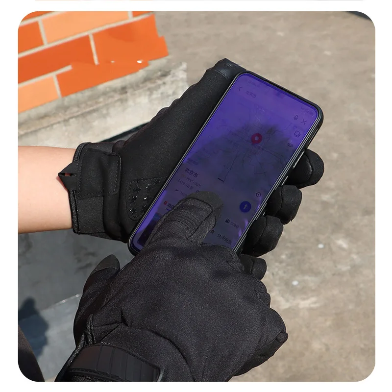 Guantes tácticos de deportes al aire libre para hombre, equipo de protección de competición de motocicleta de todos los dedos, pantalla antideslizante, contacto táctil - imagen 5