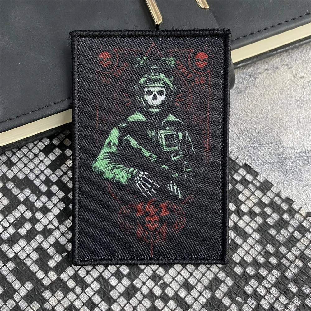 Call of Duty TASK FORCE 141 CODE visión nocturna cráneo insignia de moral táctica parches impresos brazalete militar gancho mochila pegatina - imagen 5