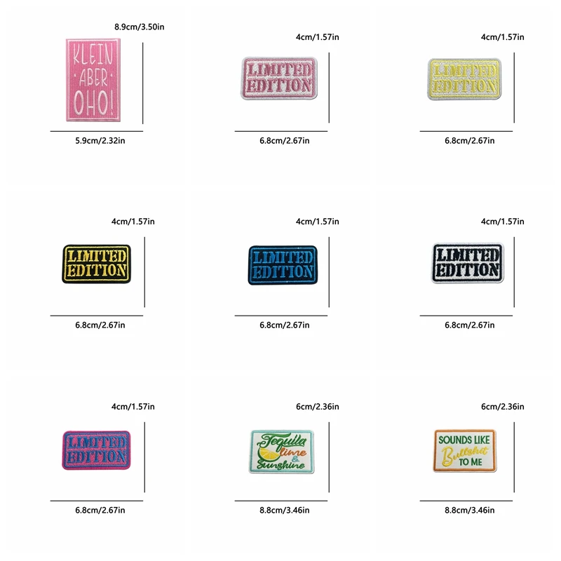 10 Uds. Venta al por mayor de sombreros, chaquetas bordadas DIY, parche con eslogan de letras Personal, parches para planchar para ropa, insignias para coser, parche de dibujos animados - imagen 4