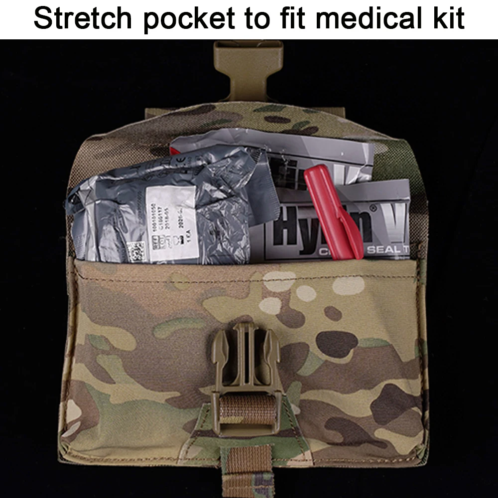Bolsa médica táctica de liberación rápida con soporte de torniquete, sistema de primeros auxilios Individual, organizador de almacenamiento médico militar IFAS - imagen 4