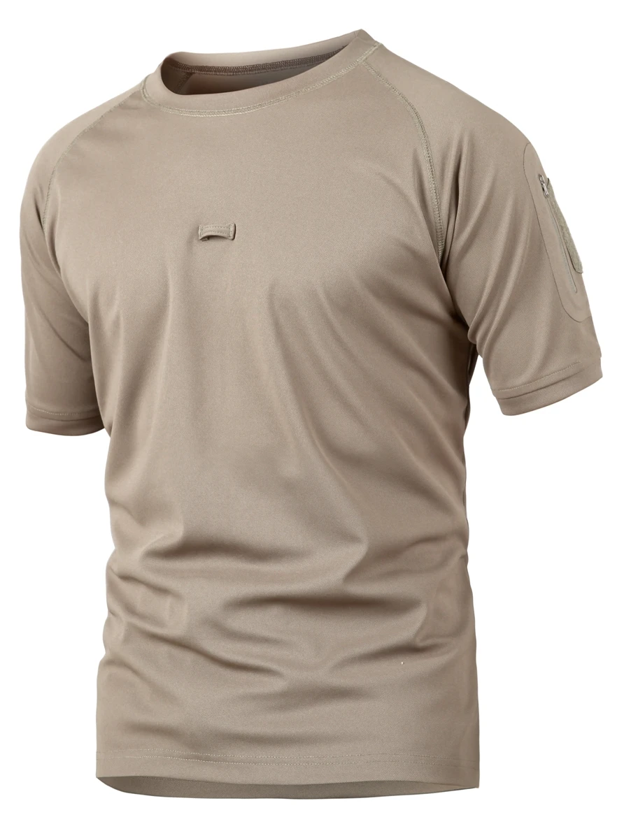 Camiseta de secado rápido al aire libre para hombre, ropa de entrenamiento de combate, manga corta, cuello redondo, Camuflaje, pitón táctico, Verano - imagen 4