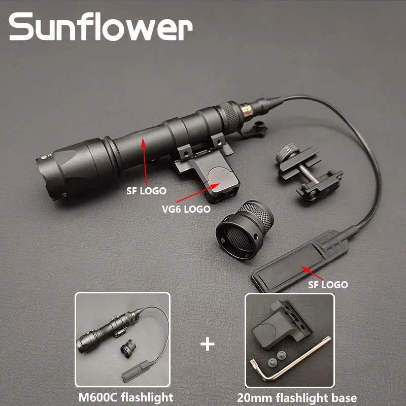 SF M300 M600 Mini luz de explorador SF M300B M300C Airsoft Rifle armas linterna caza antorcha interruptor de presión Mlok Picatinny - imagen 4