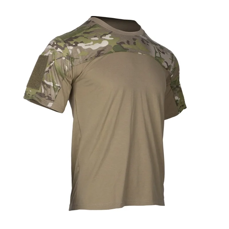Camisa de cuello redondo transpirable para hombre, camisa táctica de punto CP, manga corta, secado rápido, deportes al aire libre, militar, Verano - imagen 3