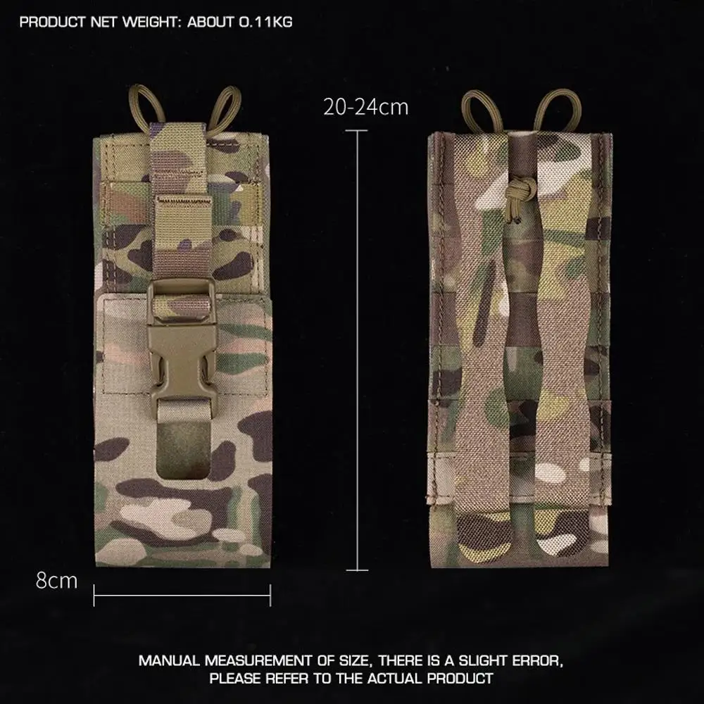 Bolsa táctica Molle para Radio, ligera, para caza, MPU5 PRC163 152 148, Walkie Talkie, bolsa ajustable para interfono de combate Airsoft - imagen 3
