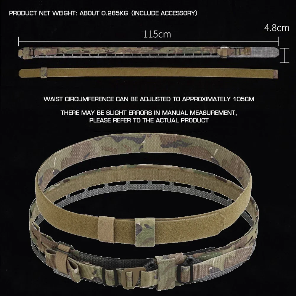 Cinturón táctico Molle 2 en 1, faja ligera para entrenamiento de caza, cinturón de batalla, hebilla de liberación rápida, equipo de correas de tiro Airsoft - imagen 5