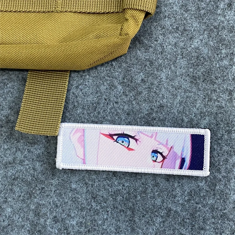 Parche con estampado de Ojos de Lucy para niñas, insignia de moral táctica de tirador japonés, brazalete de gancho y bucle, parches de mochila, apliques de ropa - imagen 5