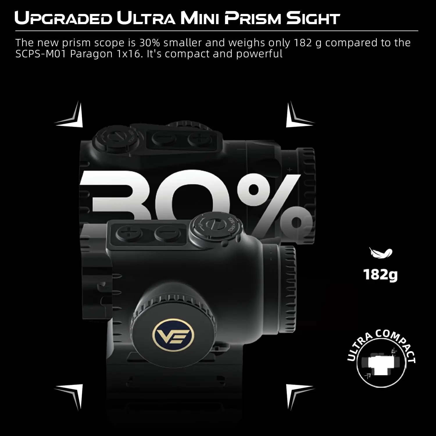 Alcance de prisma Paragon 1x18 de óptica vectorial |   15.1 °   FOV ancho y alivio de los ojos |   8 engranajes iluminados en rojo y verde |   Astigmatismo-Abrico ​ - imagen 4