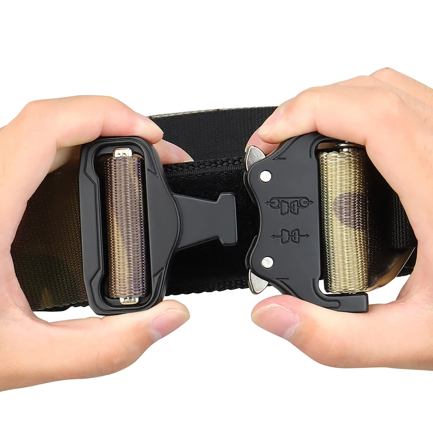 Cinturón multicapa de nailon con hebilla de aleación de caballero, con gancho y bucle, soporte para lata, Clip para cinturón Molle, bolsa Mag, chaleco táctico que combina - imagen 4