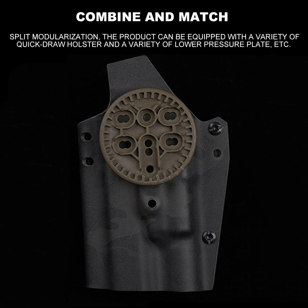 Adaptador de Base de funda táctica, ajuste giratorio de 360 grados, caza, combate, liberación rápida, adaptador de funda para pistola, accesorios de montaje - imagen 5