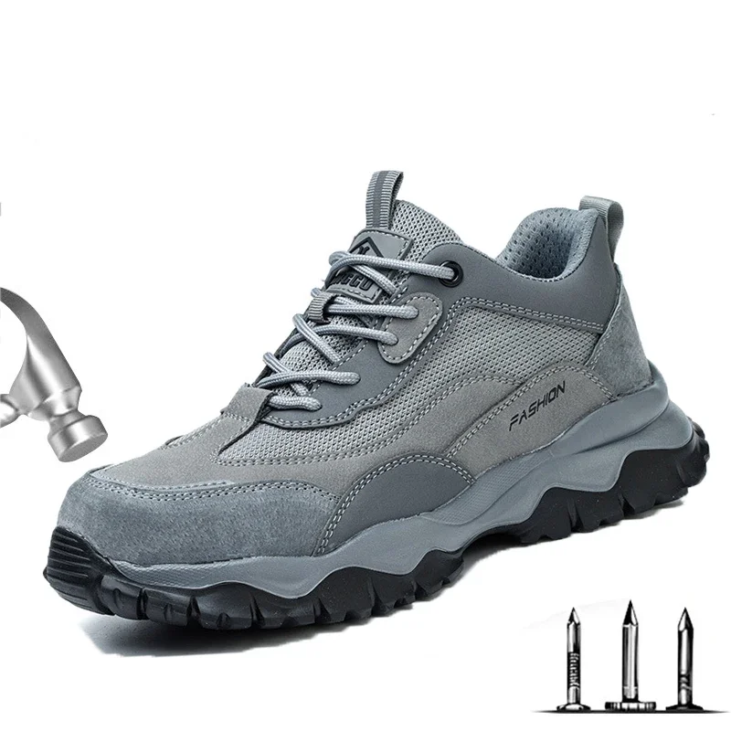 Nuevos zapatos de seguridad para hombre, botas protectoras de seguridad deportivas antigolpes y antipinchazos para el trabajo, zapatos de senderismo para hombre - imagen 5