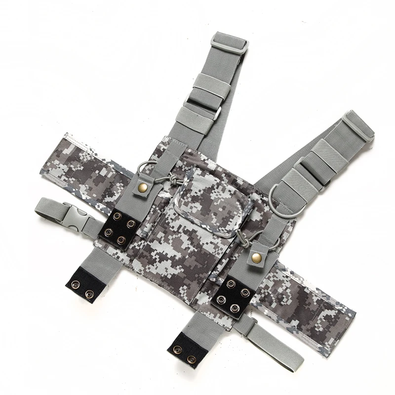 Bolsa de pecho táctica de nailon de camuflaje PT-08, soporte multifuncional para Radio, colgante, ajustable, portátil para caza militar al aire libre - imagen 4