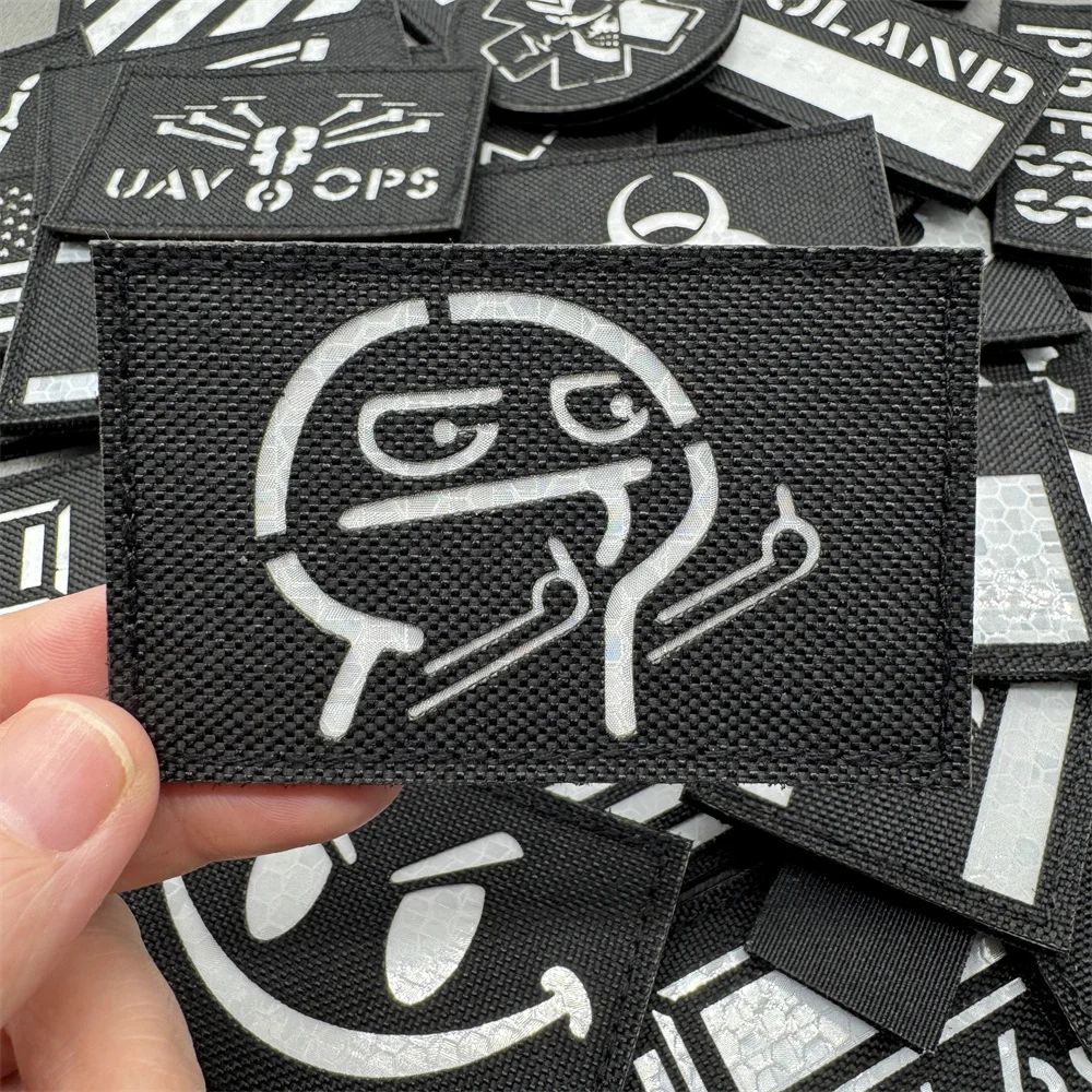 Parches tácticos 3D, insignia reflectante IR en mochila, chaleco, ropa, insignias tácticas de moral DIY, suministros de corte láser con gancho y bucle