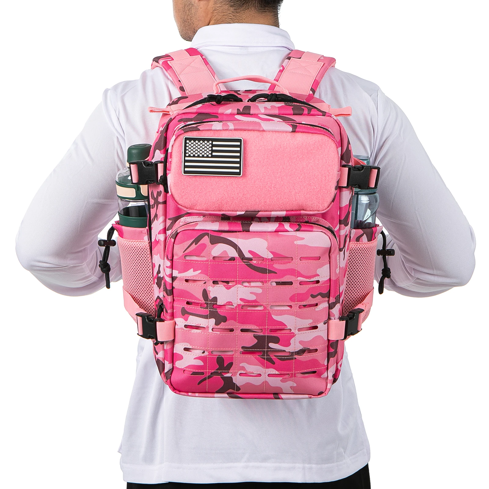 Mochilas tácticas de gimnasio de 25L para hombres y mujeres, mochila pequeña con portavasos dobles, mochila de viaje para senderismo, mochila escolar - imagen 4