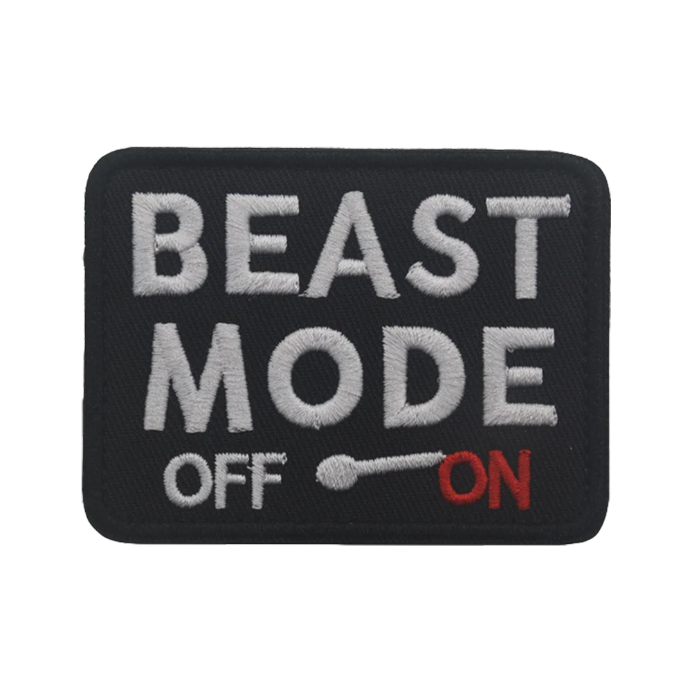 BEAST MODE Funny Meme Parche táctico de velcros Cierre de gancho y bucle - Insignia de moral bordada militar para mochila Molle al aire libre - imagen 3