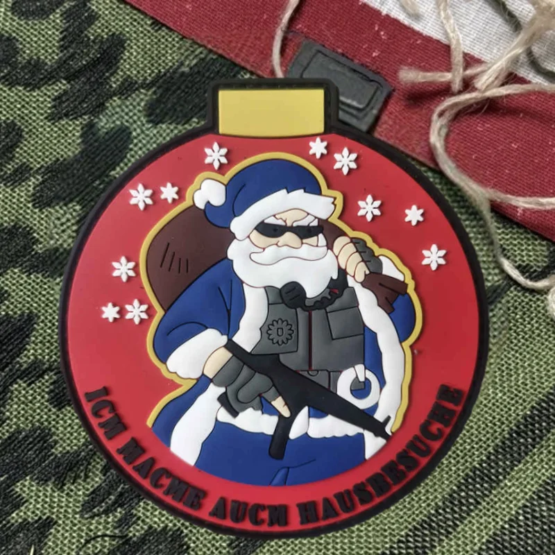 Parche de PVC violento de Papá Noel, chaleco táctico, sombreros con gancho y bucle, insignia de moral, mochila, pegatina decorativa, parches para brazalete para ropa - imagen 2