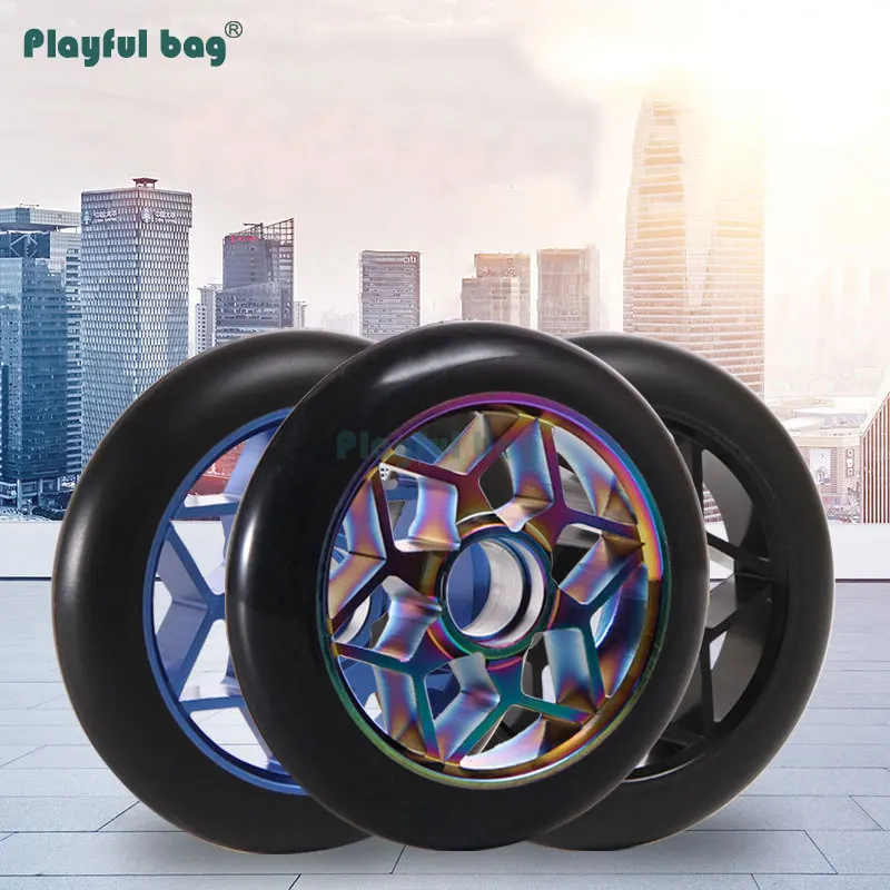 Rueda Hexagonal para patinete, accesorio deportivo para patinaje, resistente al desgaste, núcleo de aluminio, colorido, PU, AMB159, 110MM