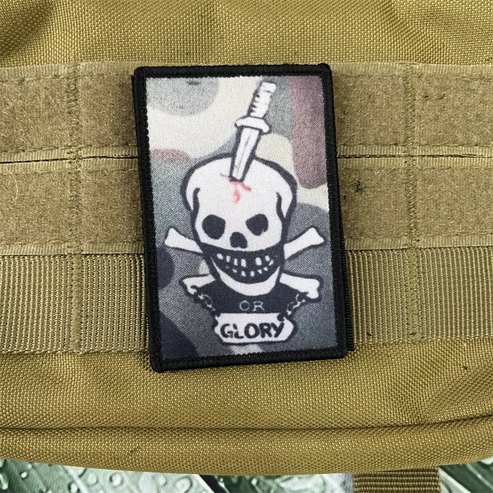 Parches del Ejército "Death or Glory" de la armadura corporal de Hudson en la película Aliens, insignia de moral táctica, pegatinas impresas en mochila - imagen 5