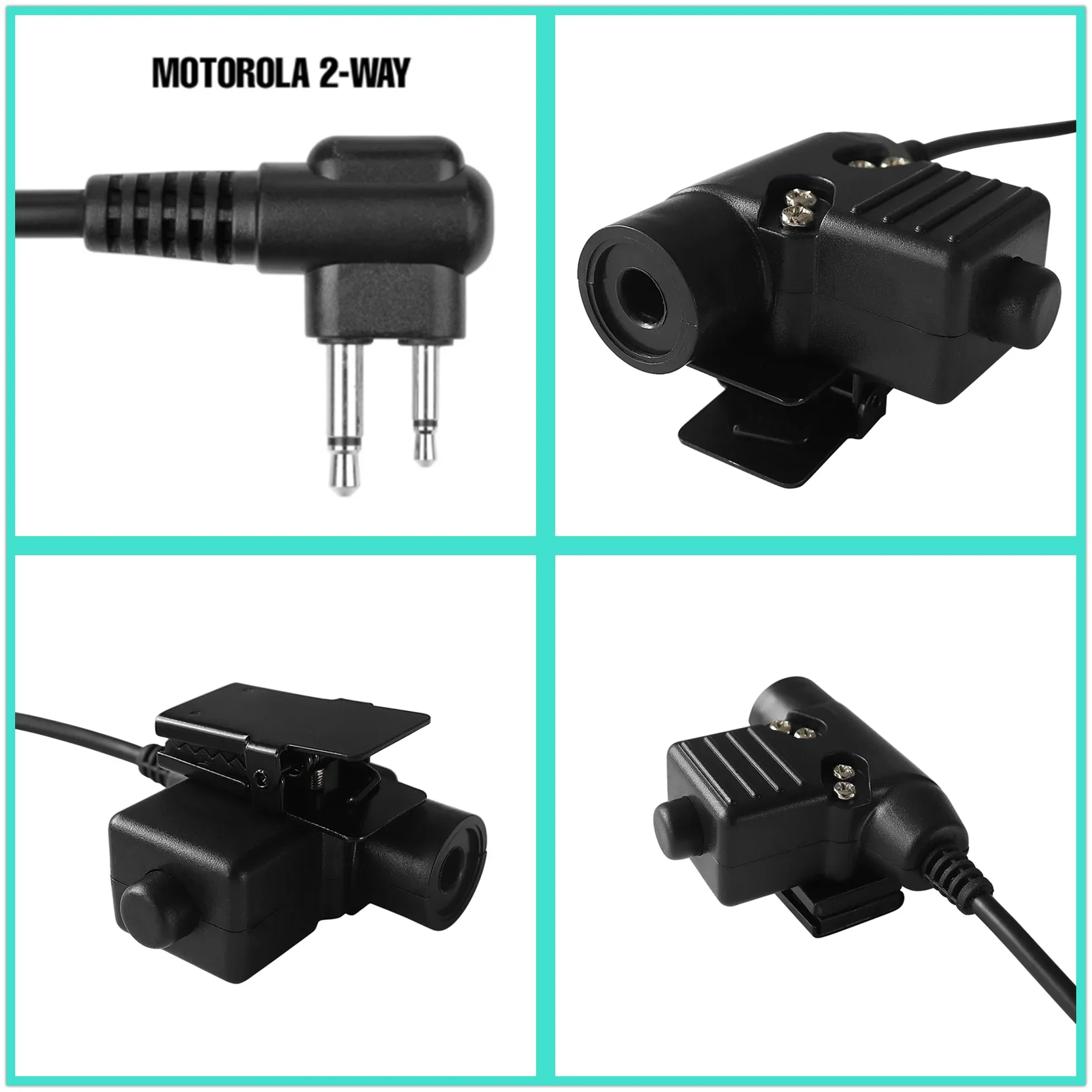 U94 PTT Icom / Kenwood/Midland/Talkabout Motorola/Adaptador PTT táctico para teléfono móvil, gama completa de auriculares tácticos - imagen 5