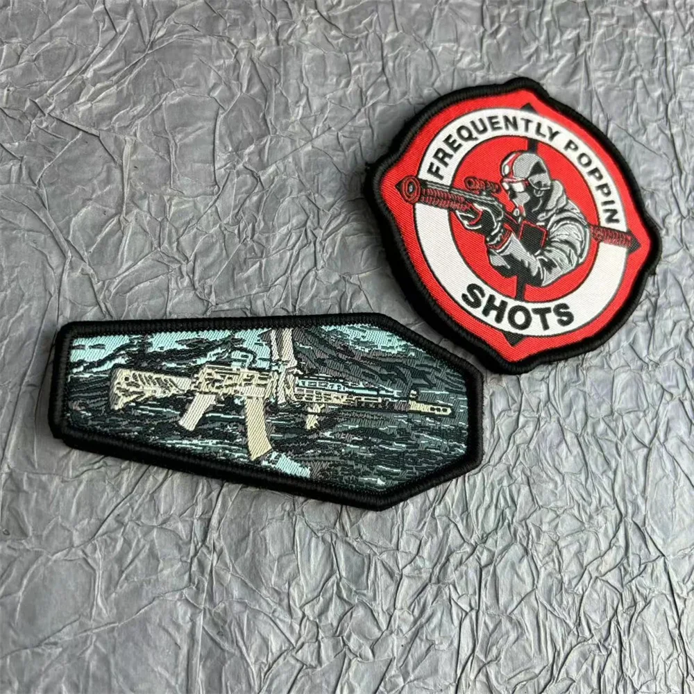 Parche de tela de soldado francotirador en la ropa, insignia de moral de pistola, parches militares, mochila, brazalete, equipo táctico de gancho y bucle - imagen 4